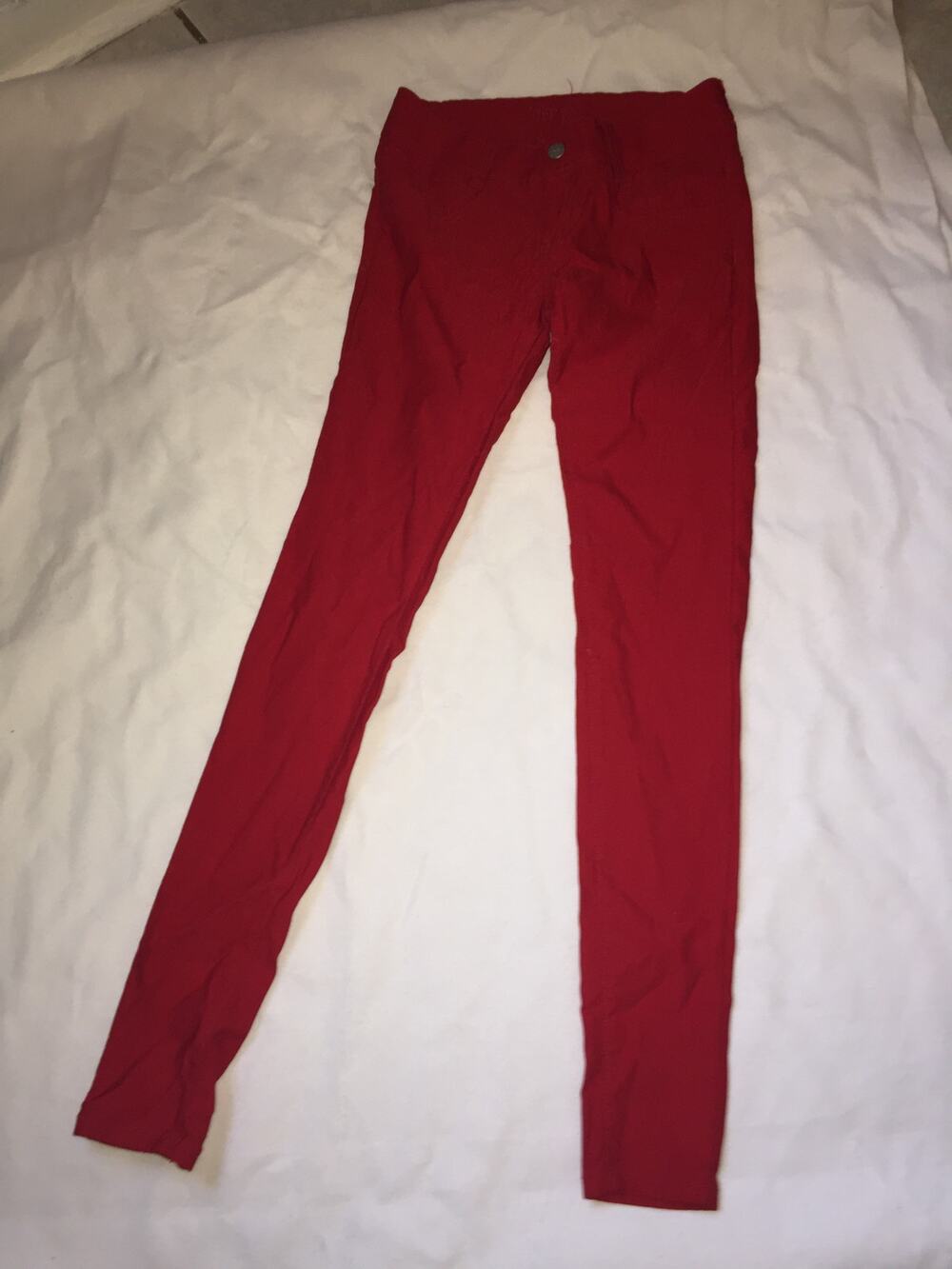 VIP Jeans Womens 5 Red Skinny Stretch Pants Mid Rise Ankle